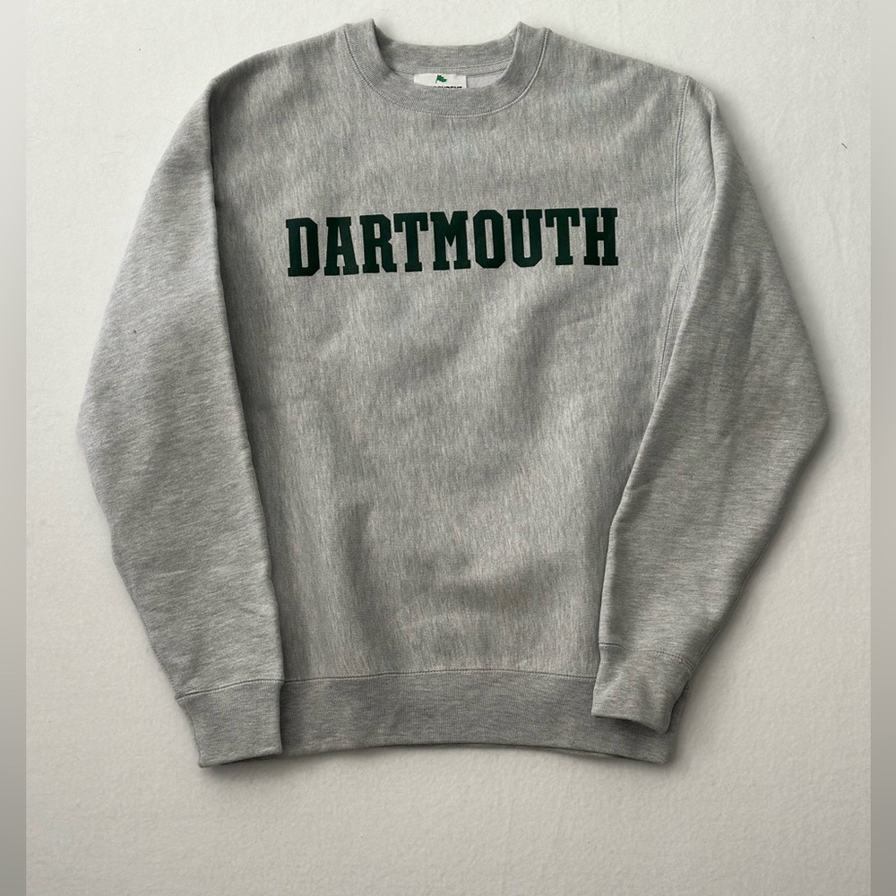 Dartmouth crewneck sweatshirt gray with green letters size small roomy Vintage